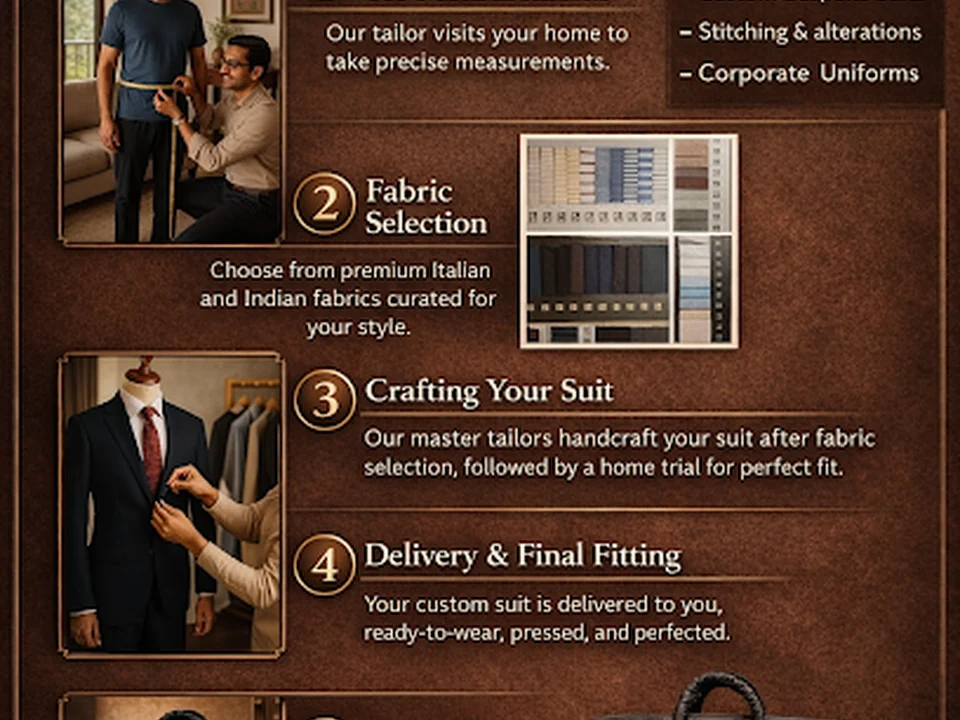 ARYAN TAILOR ON YOUR DOOR STEPS BESPOKE, AND NEW STITCHING AND ALL TYPES OF ALTERATIONS +CORPORATE UNIFORMS