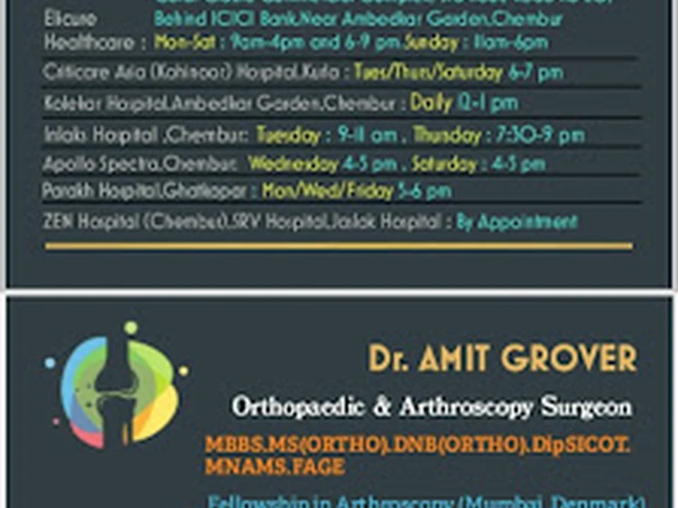 Dr.Amit Grover Orthopaedic Clinic and X- Ray , Chembur