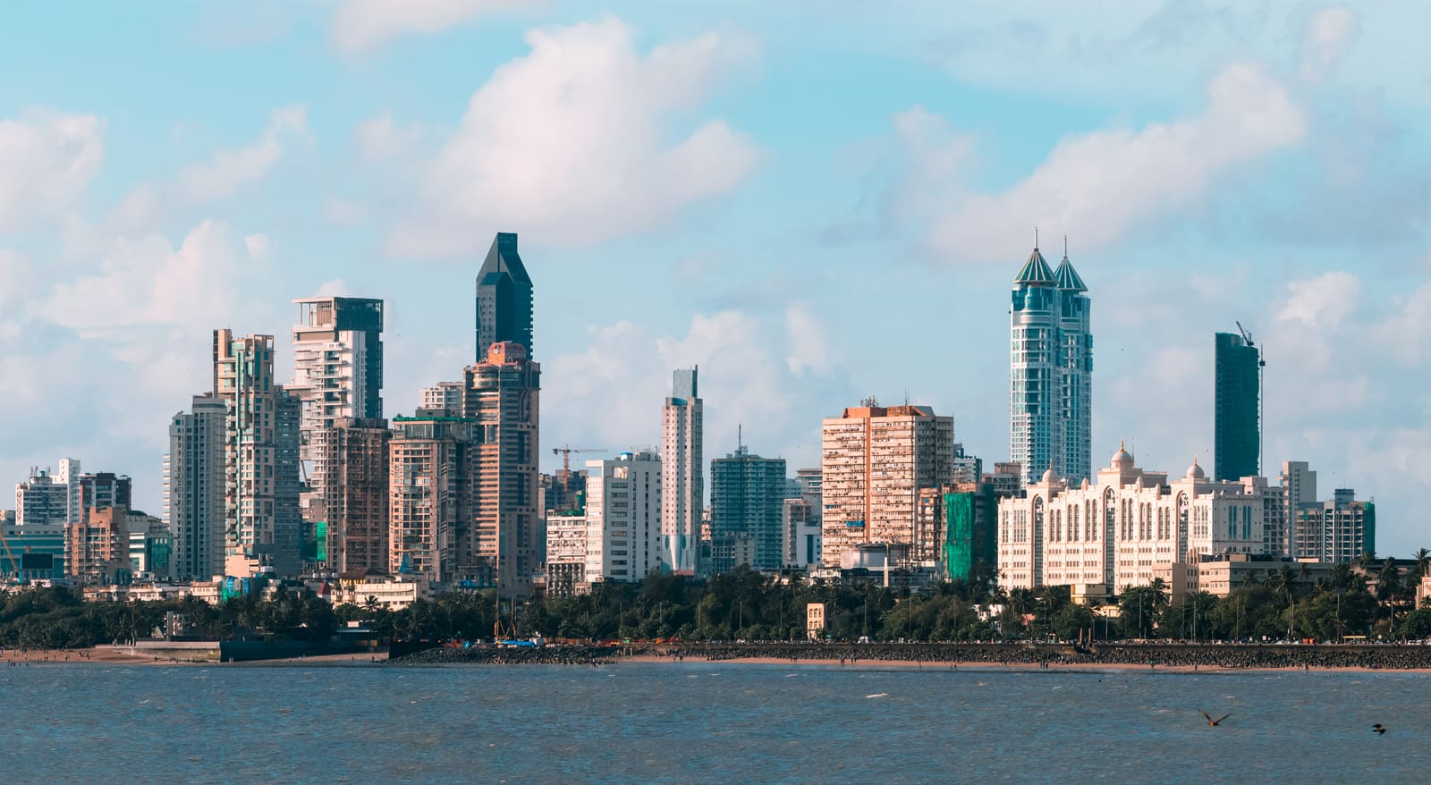 Mumbai's skyline seen across the water